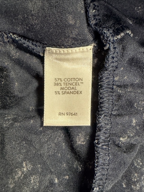 J. Jill Navy Ditsy Floral V-Neck Midi Dress Short Sleeve Tall L Cotton - Picture 6 of 7